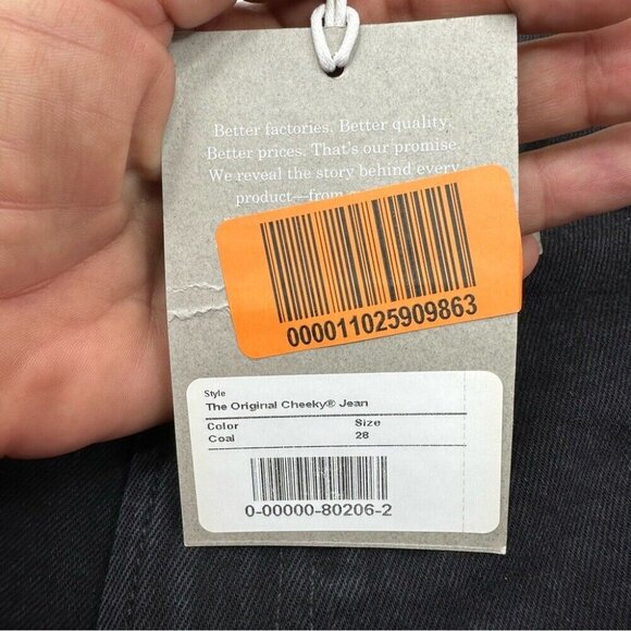 Everlane Women's NWT Coal Black The Original Cheeky‎ Minimalist Jean W28/L25.5 - Picture 6 of 10